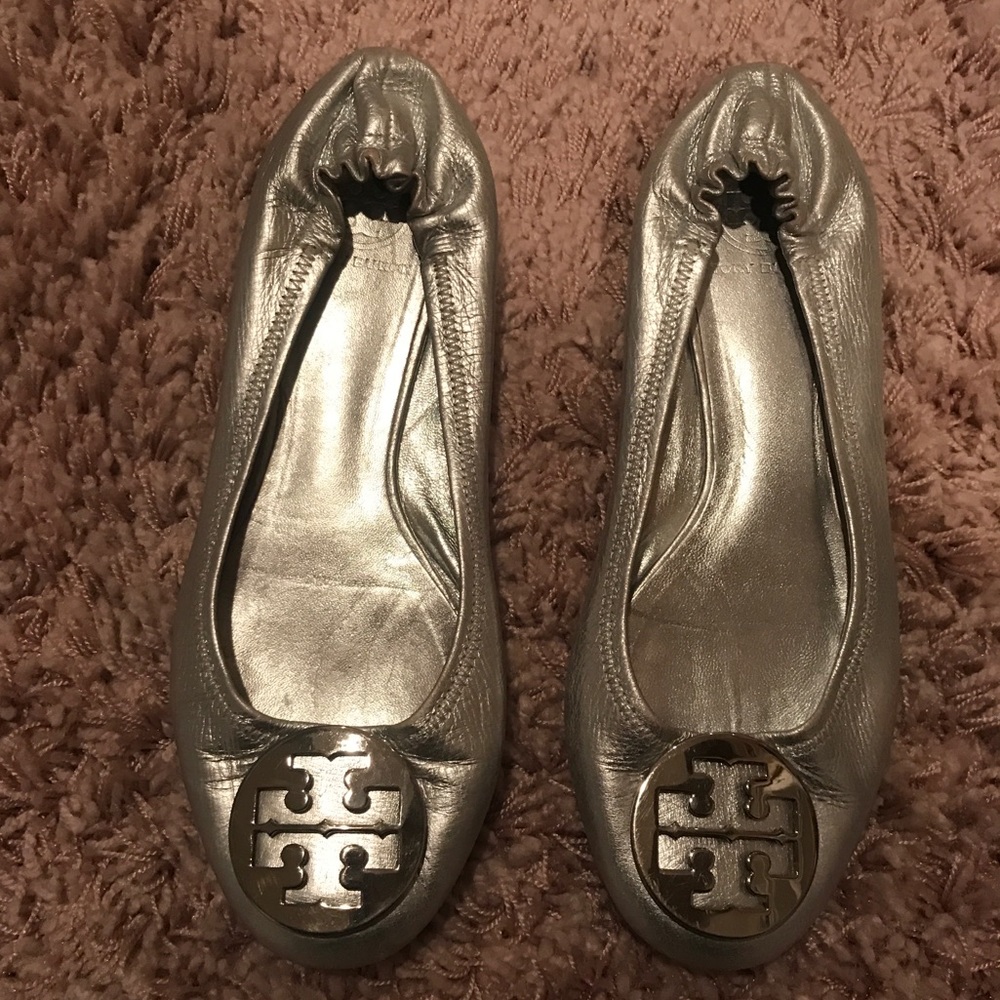 Tory Burch Silver Flats